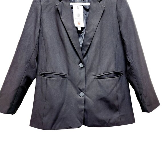 Merokeety Black Tailored Blazer Jacket   Womens Size S 2 Button Closure - Picture 7 of 13